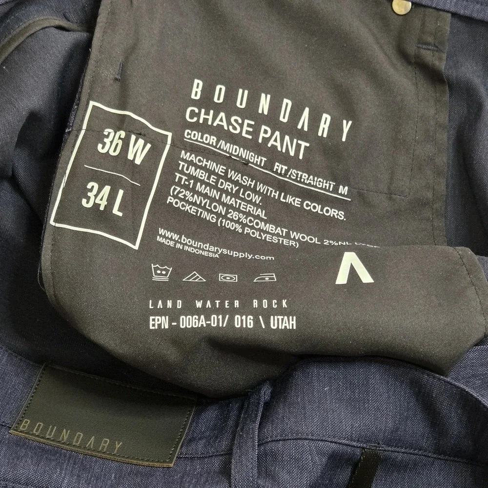 Boundary Supply Chase Pant Men's 36‎ X 34 Blue Slim Fit Casual Pants Chino  EUC